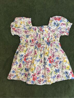 GAP Cream Floral Puff Sleeve Baby Dress